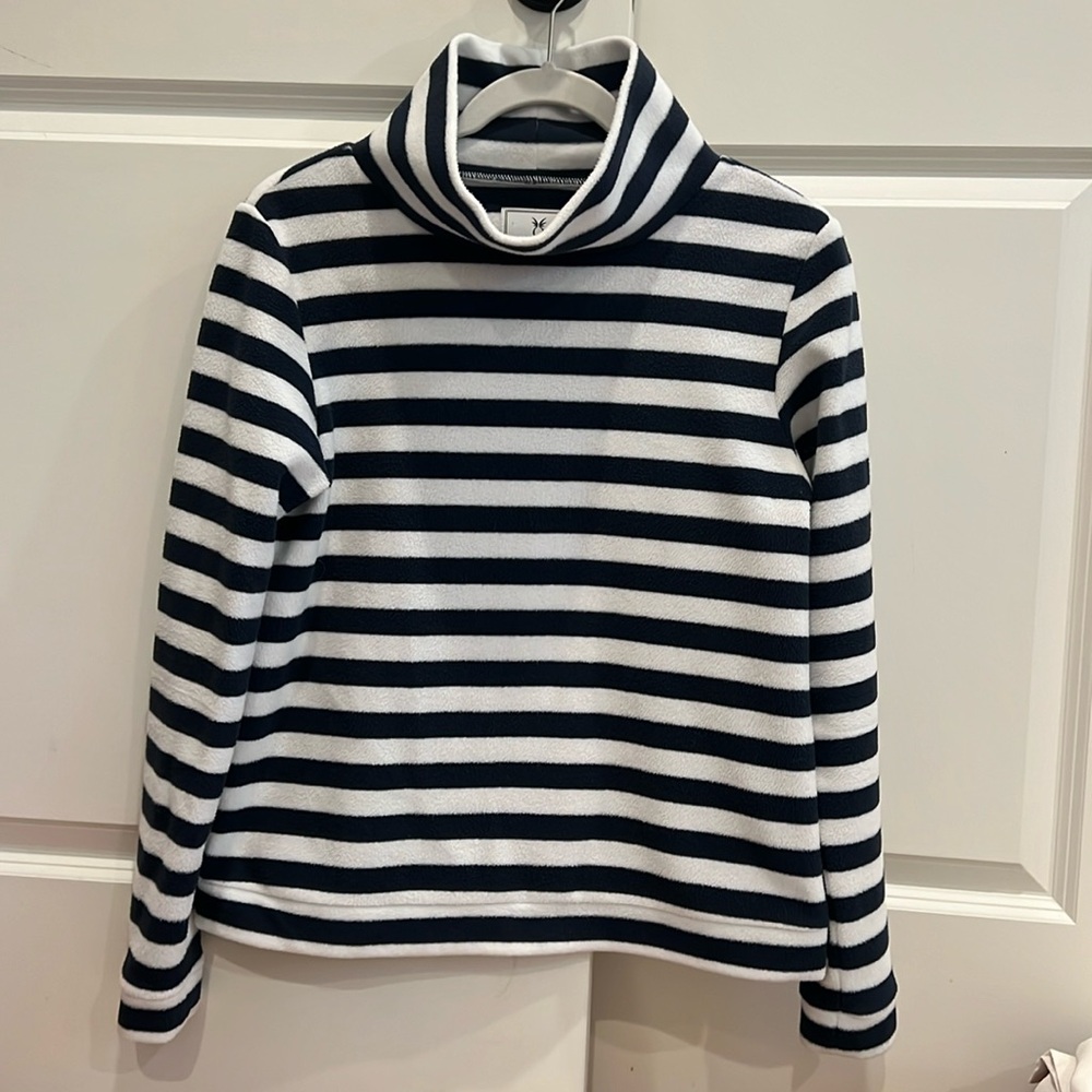 Dudley Stephens Park Slope Fleece, navy and white stripe, small, great condition